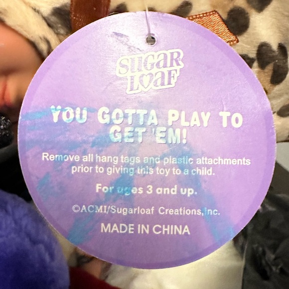 Sugarloaf Kostume kids leopard costume 7" plush w/ plastic face. - Picture 7 of 7